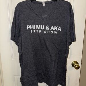 Gray V-Neck  Shirt- sorority shirt